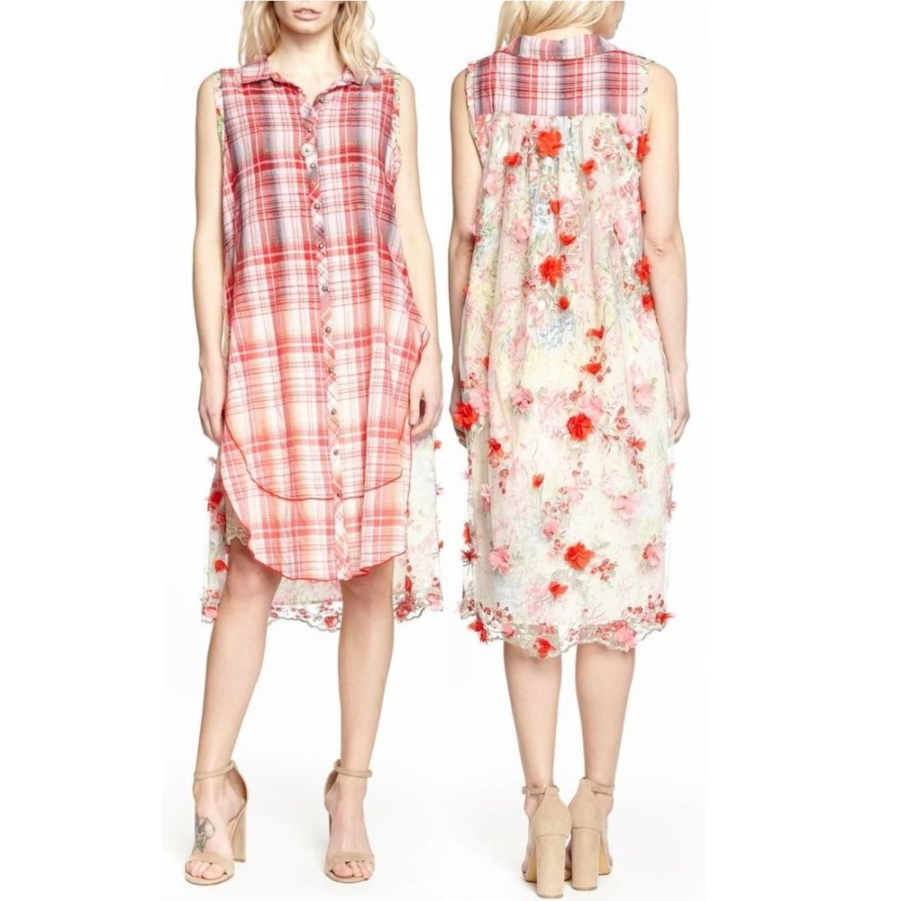 Aratta I Can't Resist Tunic Dress • Small • Reg $202 • Embroidered • Split Sides